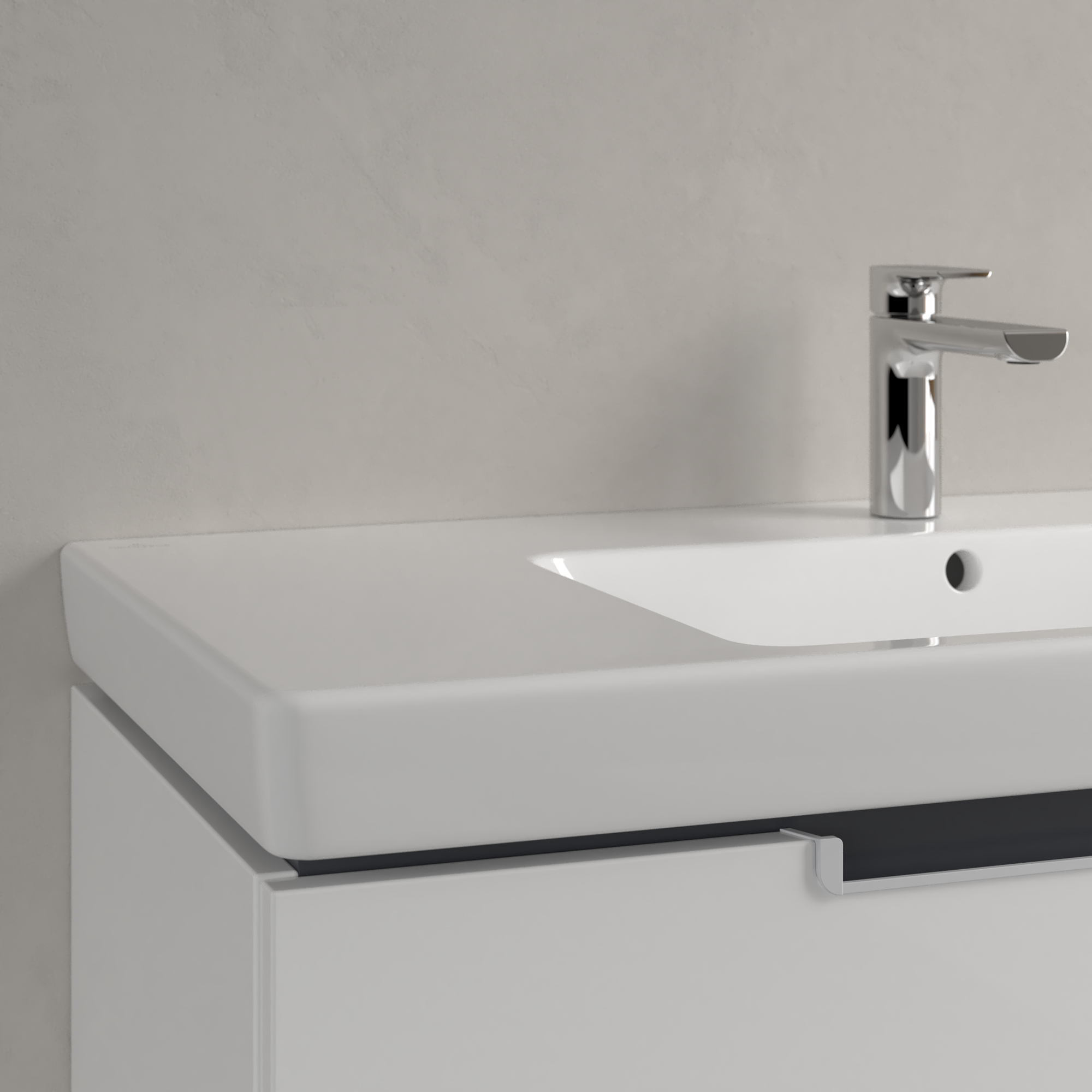Раковина на тумбу 100x48x18см Villeroy&Boch Subway 2.0, Альпийский белый, с переливом, 1 + 2 намеченных отв.