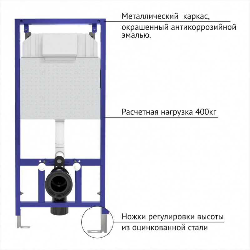 Комплект: Инсталляция, подвесной унитаз и кнопка Berges Novum 043308