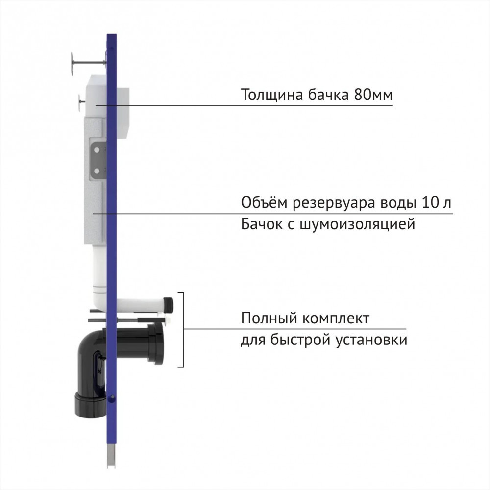 Комплект: Инсталляция, подвесной унитаз и кнопка Berges Novum 043308