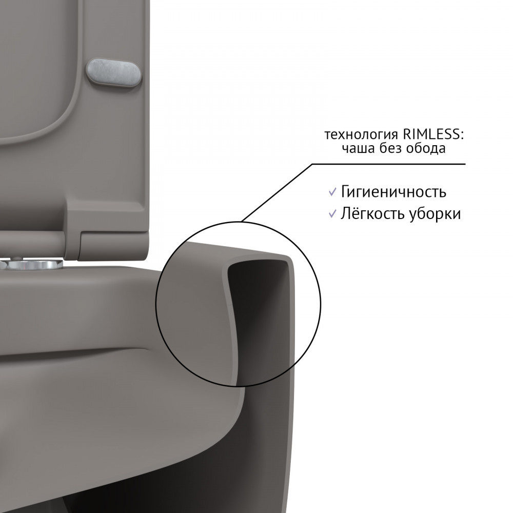 Подвесной унитаз серый Berges Ego 083216