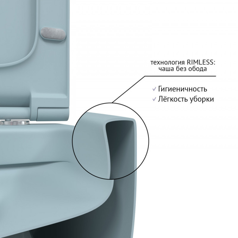 Подвесной унитаз голубой Berges Ego 083229