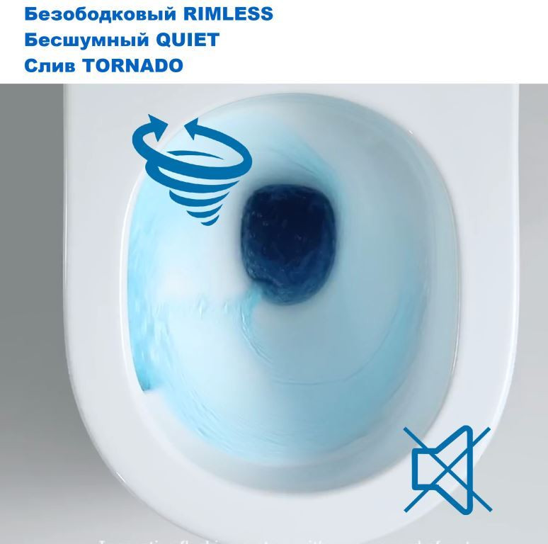 Приставной безободковый унитаз, Welt Wasser, WW MERZBACH 002MT-WT