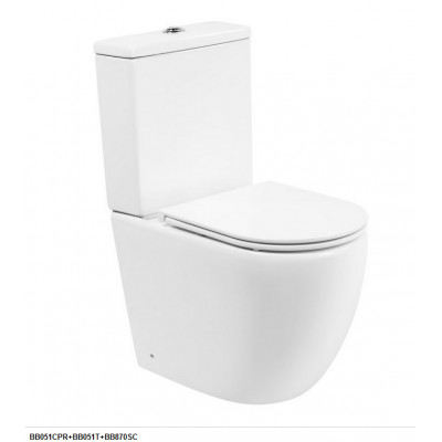 Унитаз напольный BelBagno AMANDA BB051CPR безободковый, для комплектации бачком