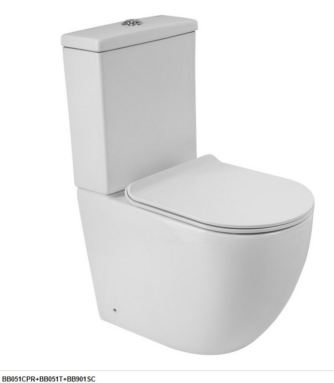 Унитаз напольный BelBagno AMANDA BB051CPR безободковый, для комплектации бачком