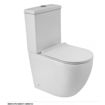 Унитаз напольный BelBagno AMANDA BB051CPR безободковый, для комплектации бачком