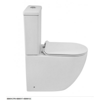 Унитаз напольный BelBagno AMANDA BB051CPR безободковый, для комплектации бачком