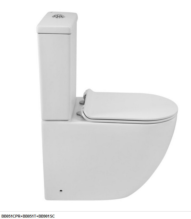 Унитаз напольный BelBagno AMANDA BB051CPR безободковый, для комплектации бачком