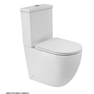 Унитаз напольный BelBagno AMANDA BB051CPR безободковый, для комплектации бачком