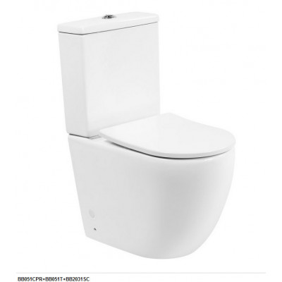 Унитаз напольный BelBagno AMANDA BB051CPR безободковый, для комплектации бачком