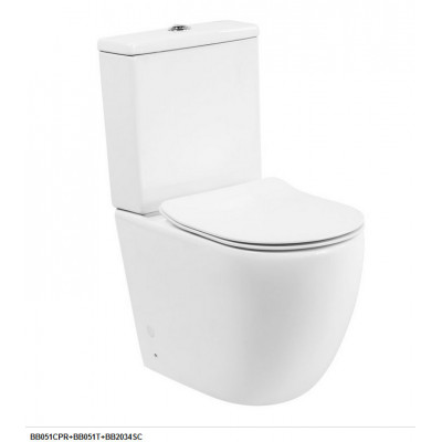 Унитаз напольный BelBagno AMANDA BB051CPR безободковый, для комплектации бачком