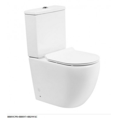 Унитаз напольный BelBagno AMANDA BB051CPR безободковый, для комплектации бачком