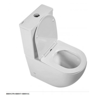 Унитаз напольный BelBagno AMANDA BB051CPR безободковый, для комплектации бачком