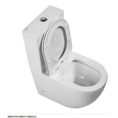 Унитаз напольный BelBagno AMANDA BB051CPR безободковый, для комплектации бачком