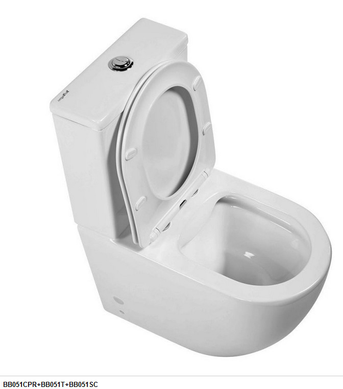 Унитаз напольный BelBagno AMANDA BB051CPR безободковый, для комплектации бачком