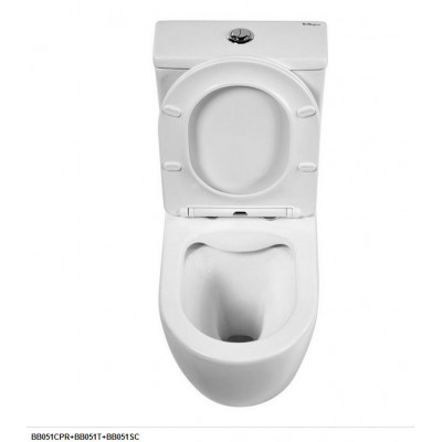 Унитаз напольный BelBagno AMANDA BB051CPR безободковый, для комплектации бачком