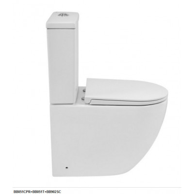 Унитаз напольный BelBagno AMANDA BB051CPR безободковый, для комплектации бачком