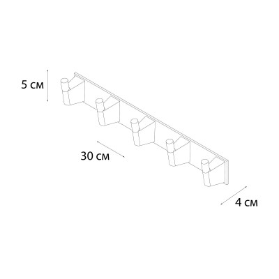 Планка 5 крючков золото Fixsen Trend FX-99005-5