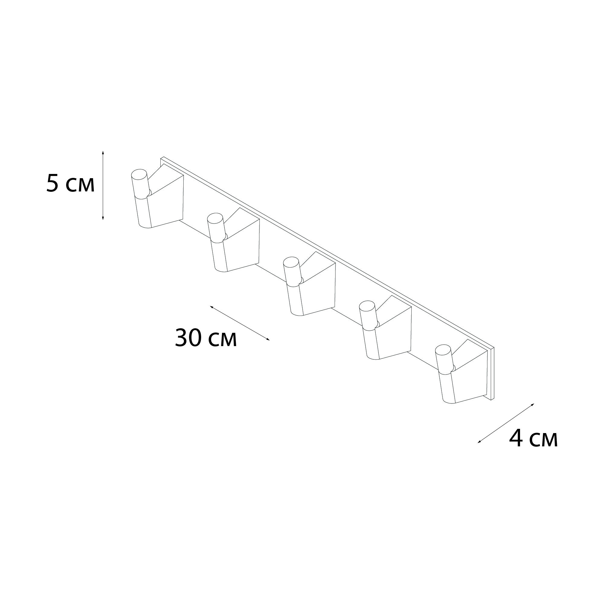 Планка 5 крючков золото Fixsen Trend FX-99005-5