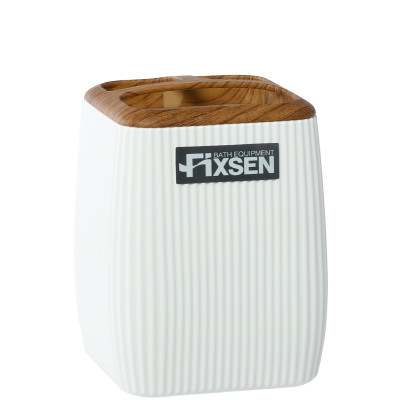 Стакан настольный белый/дерево Fixsen White Wood FX-402-3
