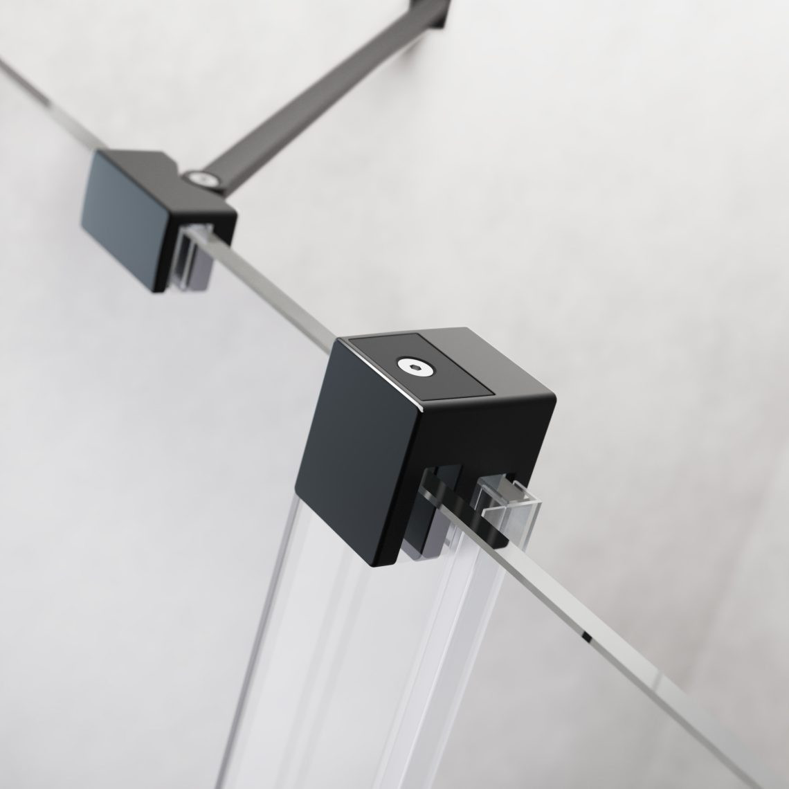 Перегородка Radaway Furo SL Black Walk-in 110R Door 588 Right + стекло Furo Wall 544, черный профиль/прозрачное стекло