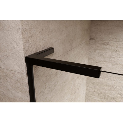 Перегородка Radaway Furo SL Black Walk-in 110R Door 588 Right + стекло Furo Wall 544, черный профиль/прозрачное стекло