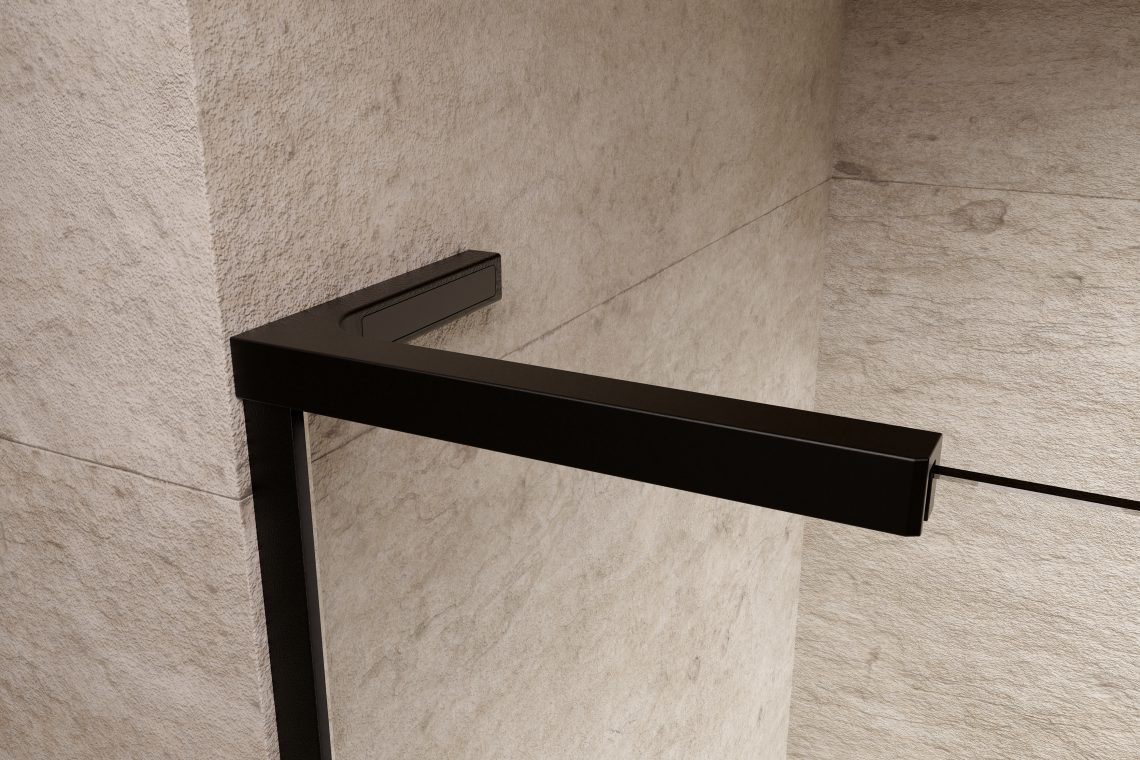 Перегородка Radaway Furo SL Black Walk-in 110R Door 588 Right + стекло Furo Wall 544, черный профиль/прозрачное стекло