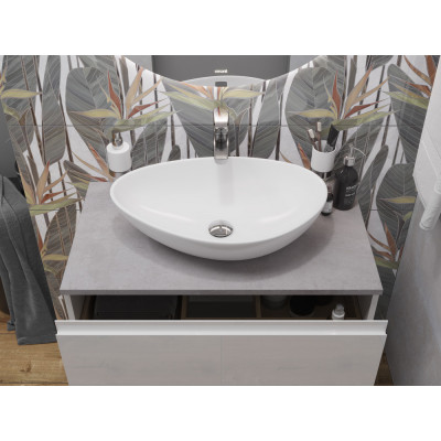 Столешница из керамогранита белая 60см мрамор Cersanit Stone 64185