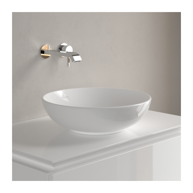 Раковина для установки на столешницу, 420x420x120mm,  Villeroy&Boch Loop&Friends, Альпийский белый, с переливом
