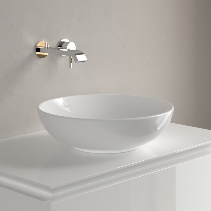 Раковина для установки на столешницу, 420x420x120mm,  Villeroy&Boch Loop&Friends, Альпийский белый, с переливом