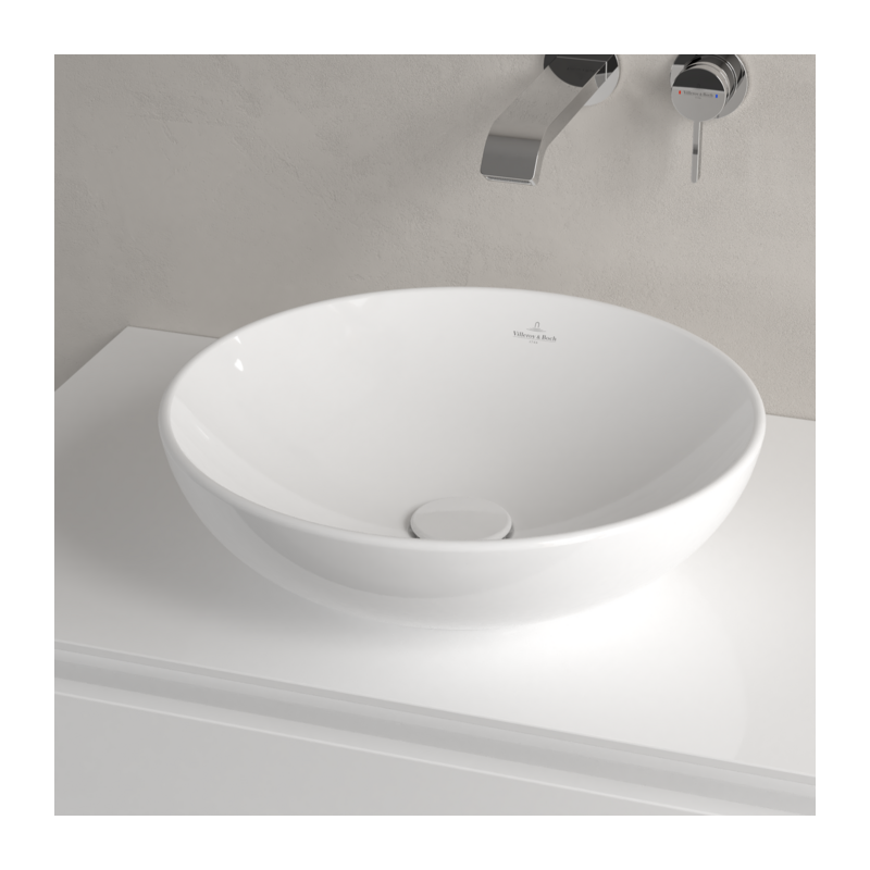 Раковина для установки на столешницу, 420x420x120mm,  Villeroy&Boch Loop&Friends, Альпийский белый, с переливом