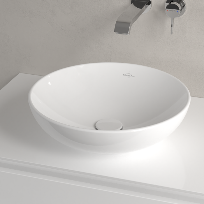 Раковина для установки на столешницу, 420x420x120mm,  Villeroy&Boch Loop&Friends, Альпийский белый, с переливом