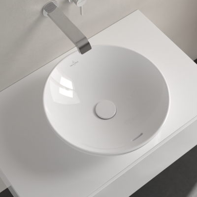 Раковина для установки на столешницу, 420x420x120mm,  Villeroy&Boch Loop&Friends, Альпийский белый, с переливом