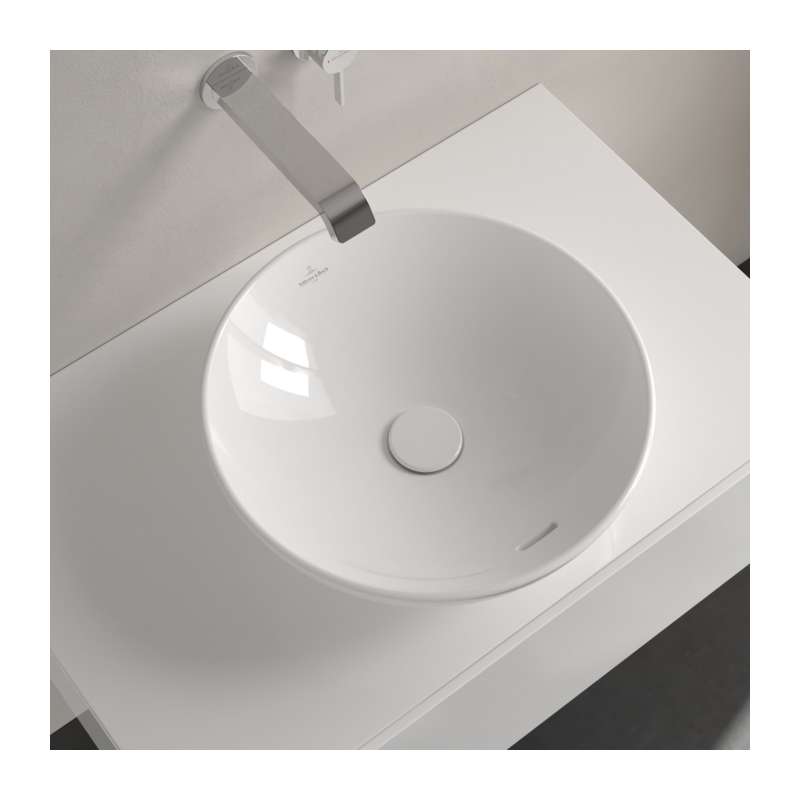 Раковина для установки на столешницу, 420x420x120mm,  Villeroy&Boch Loop&Friends, Альпийский белый, с переливом