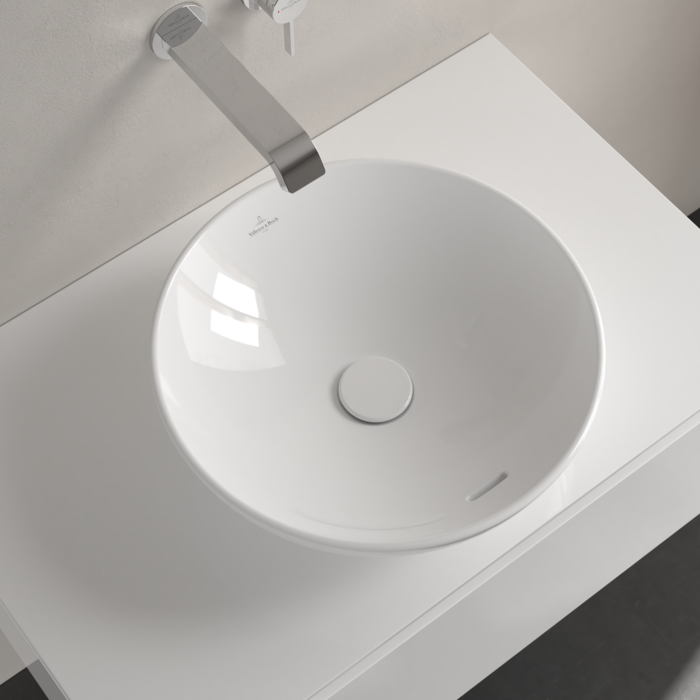 Раковина для установки на столешницу, 420x420x120mm,  Villeroy&Boch Loop&Friends, Альпийский белый, с переливом