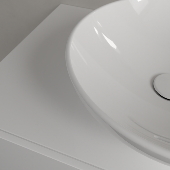 Раковина для установки на столешницу, 420x420x120mm,  Villeroy&Boch Loop&Friends, Альпийский белый, с переливом