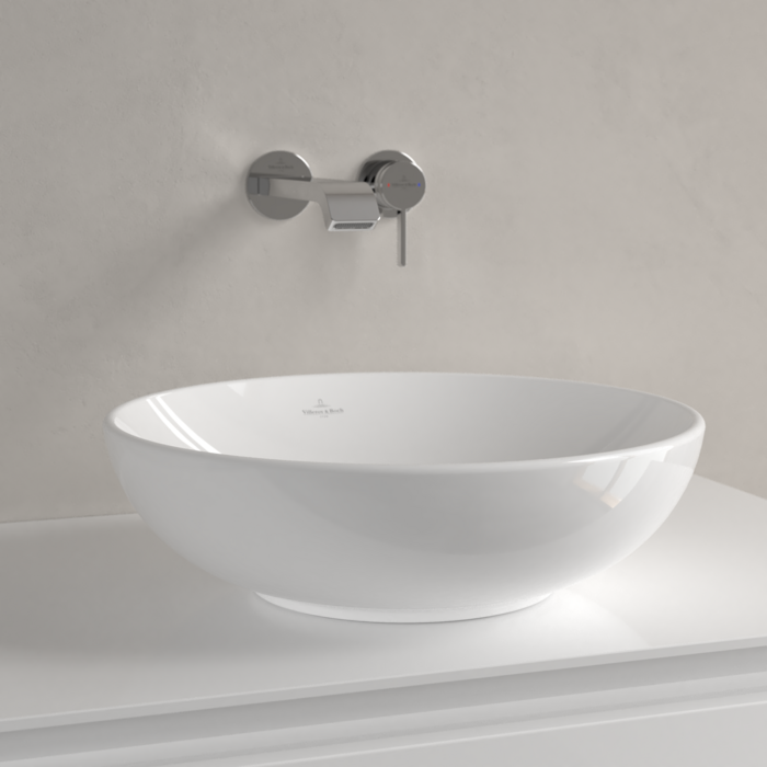 Раковина для установки на столешницу, 420x420x120mm,  Villeroy&Boch Loop&Friends, Альпийский белый, с переливом