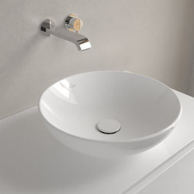 Раковина для установки на столешницу, 420x420x120mm,  Villeroy&Boch Loop&Friends, Альпийский белый, с переливом