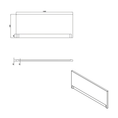 Панель фронтальная 140х58см Cersanit Universal 63365