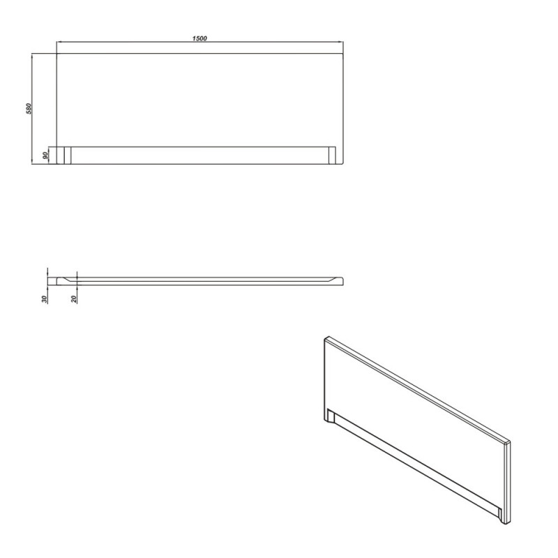 Панель фронтальная 150х58см Cersanit Universal 63326