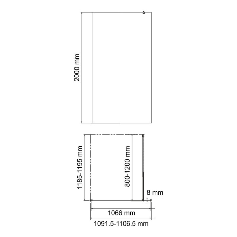 Душевая перегородка 120х200см WasserKRAFT Rossel 28W40, стекло прозрачное, профиль хром