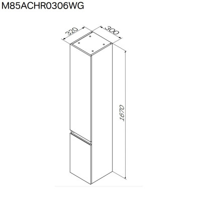 Шкаф-пенал подвесной правый белый 30х32х166см Am.pm X-Joy M85ACHR0306WG