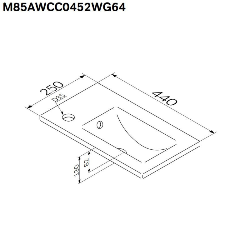 Раковина мебельная белая 45x24x17см Am.pm X-Joy M85AWCC0452WG64