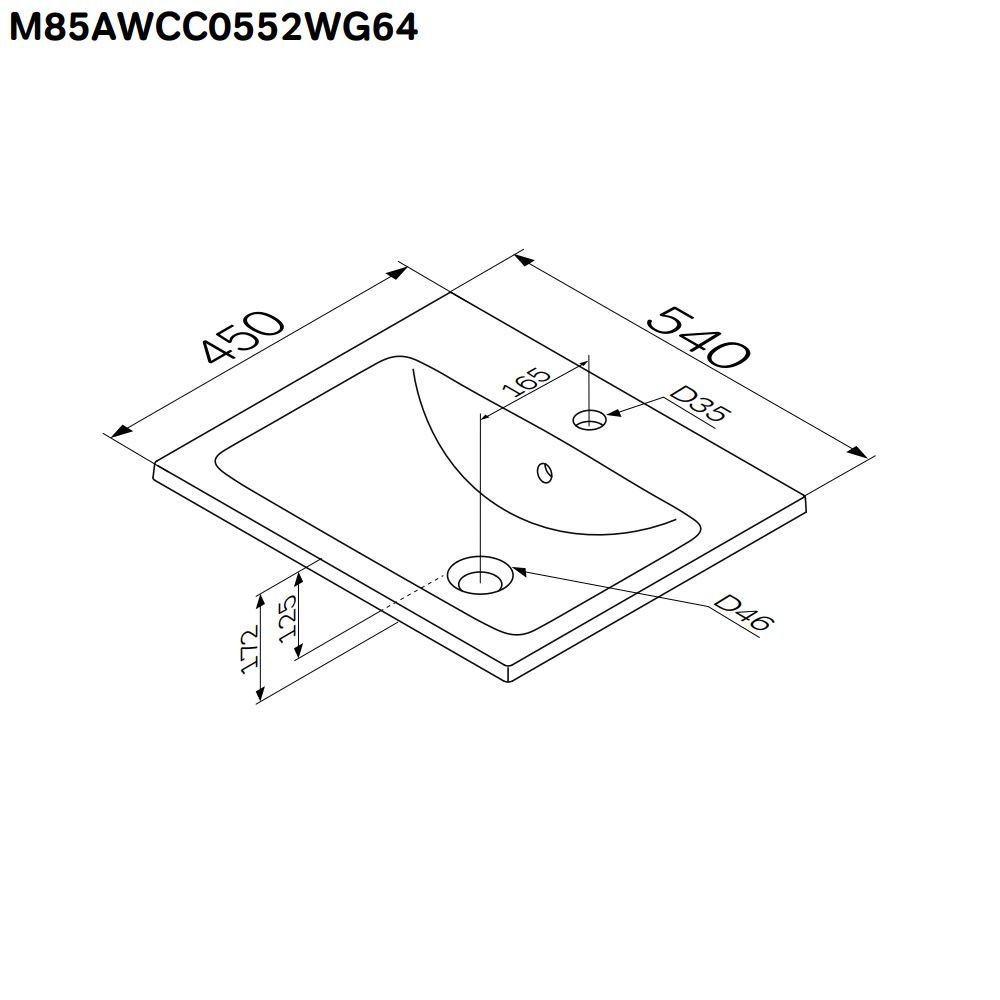 Раковина мебельная белая 54x45x17см Am.pm X-Joy M85AWCC0552WG64