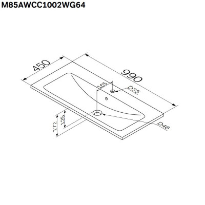 Раковина мебельная белая 99x44x17см Am.pm X-Joy M85AWCC1002WG64