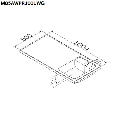 Раковина над стиральной машиной 100см белая правая Am.pm X-Joy M85AWPR1001WG