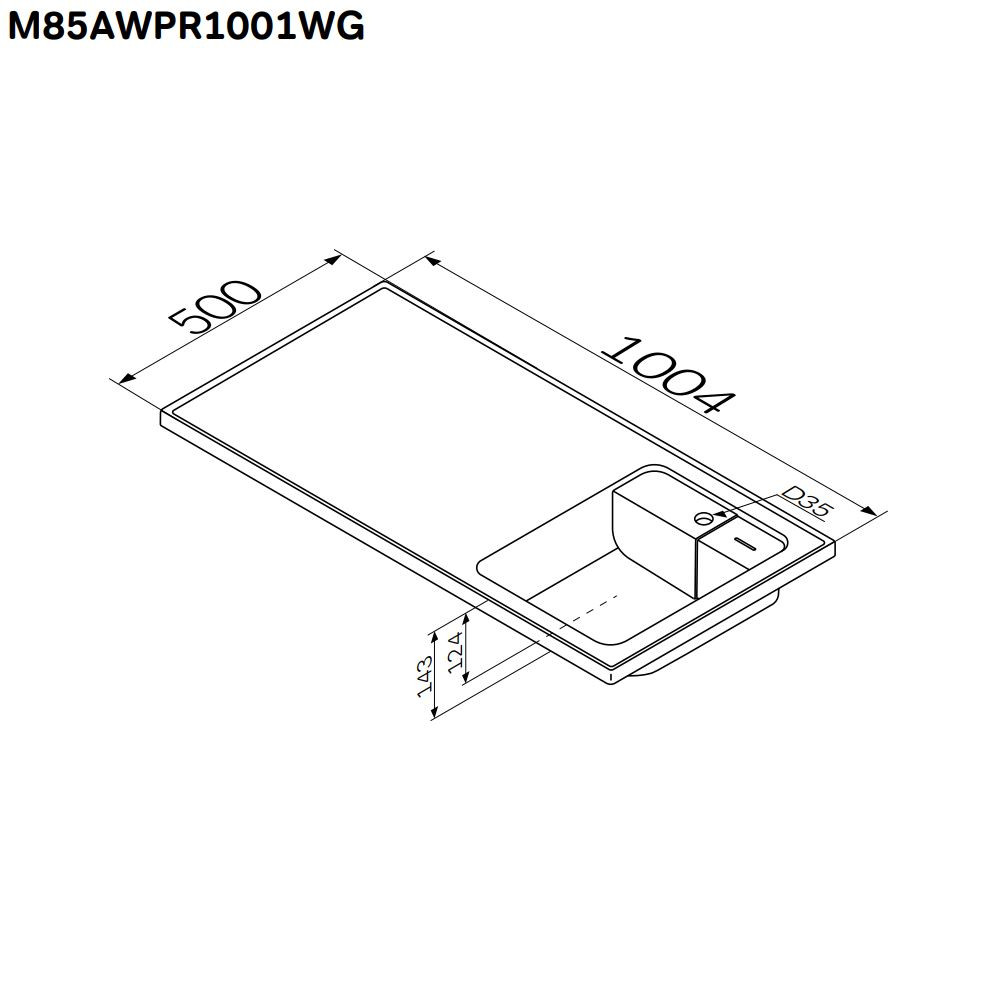 Раковина над стиральной машиной 100см белая правая Am.pm X-Joy M85AWPR1001WG
