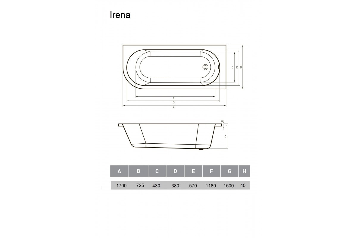 Ванна акриловая Vayer Irena 170х72 R пристенная угловая