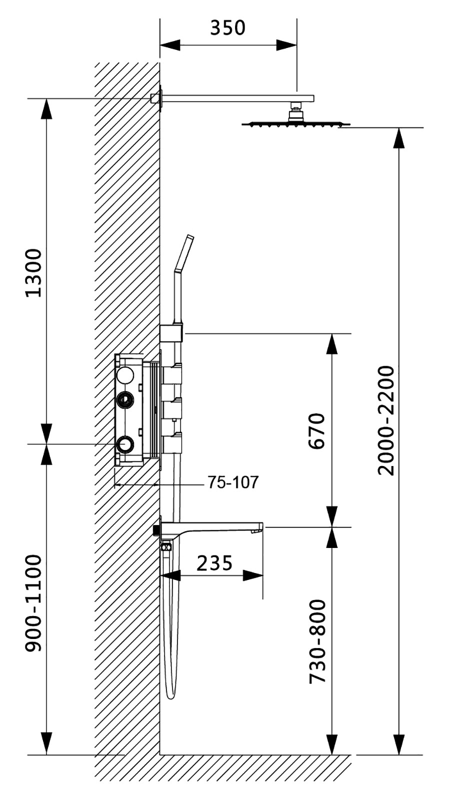 Душевая система с термостатом встраиваемая хром Timo Petruma SX-5149/00SM
