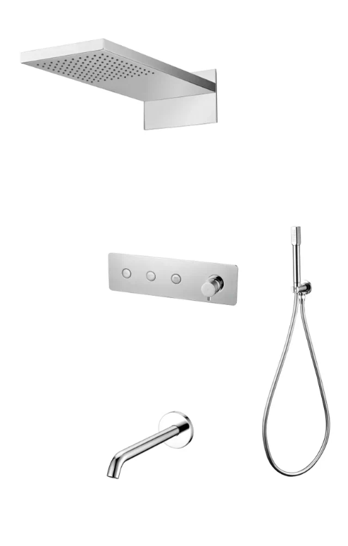 Встроенная душевая система Boheme FUSION 130-2-CR, Chrome с изливом