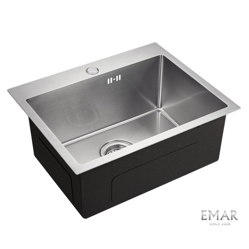 Мойка кухонная 530х430мм Emar EMB-115 PVD Nano Satine нержавеющая сталь, универсальный монтаж